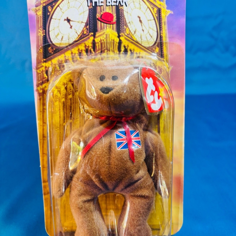 1999 McDonald's Ty Britannia The Bear Beanie Baby Sealed Package UK Union Jack